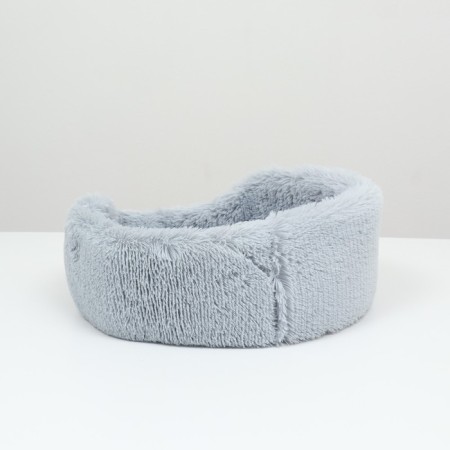 Sungory with a pillow fur, satin, perioteum, 40 x 40 x 16 cm, gray-3