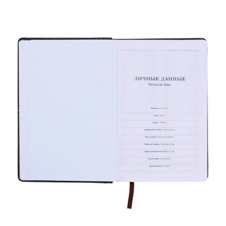 The diary is low, the PVC cover, A5 format, 140 sheets in a cage, with a knife, with a pocket, mix-4