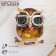 Brooch "Eagle owls", color in gold