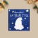 Magic New Year card, white bears 7 x 7 cm, New Year