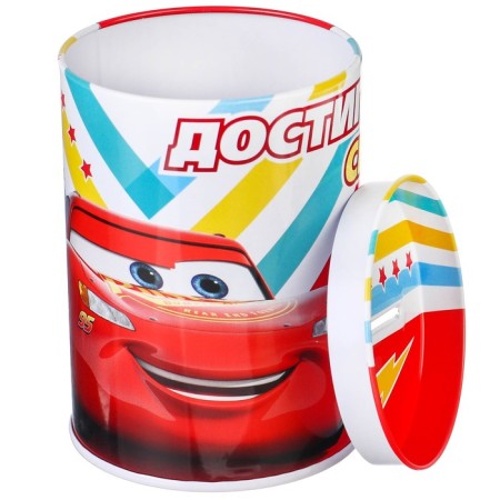 Metal piggy bank, 7.5 cm x 7.5 cm x 10.3 cm "Release your target", car-6
