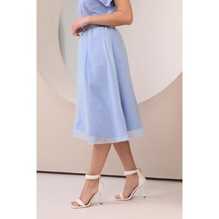Women's skirt, size 52, blue color-5