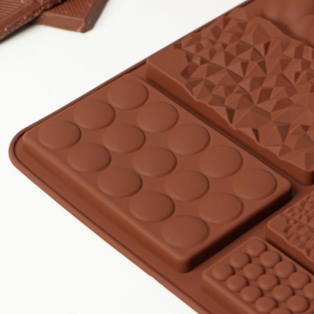 Chocolate chocolate form "Chocolate Assorted", silicone, 20 × 14.8 × 0.7 cm, 9 cells, brown color-2