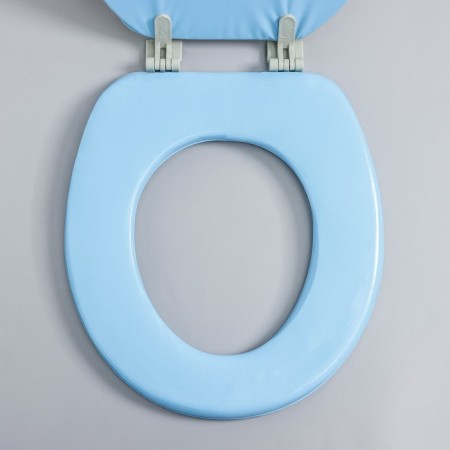 The toilet seat with a lid, Rossplast, 43 × 37 cm, soft, blue color, Mix drawing-1