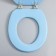 The toilet seat with a lid, Rossplast, 43 × 37 cm, soft, blue color, Mix drawing