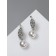 Earrings with pearls "Grace" path, white color in silver