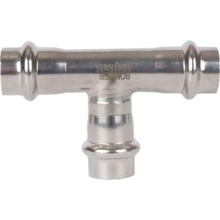 The tee of equivalent Rommer RSS-0013-000015, VPR, D = 15 mm, press, stainless steel-1