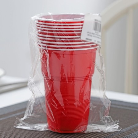 Glasses of plastic disposable “torch Extra”, 500 ml, in a set of 10 pcs, color red-white-5