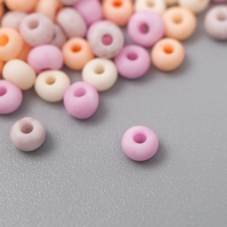 Glass beads 8/0 "Marshmallo. Matte. Melange. Ash-pink" 10 g-1