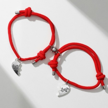 Bracelets "Demetrons" on magnets, heart, color red-3