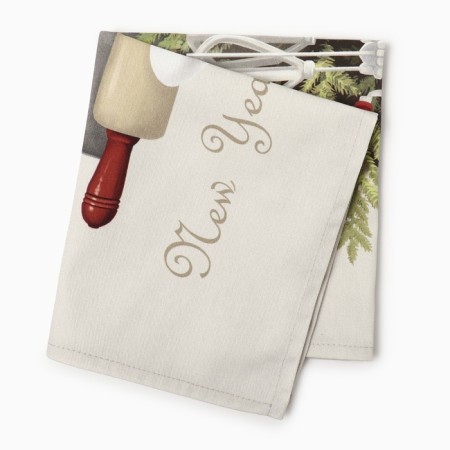 Kitchen towel: New Year "Ethel" New Year`s Kitchen 40x70 cm, 100% HL, sarzha 190 g/m2-4