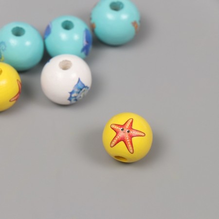 Beads for creativity tree "Sea residents" set of 10 pcs 1.6x1.6x1.6 cm-2