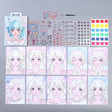 Stickers for creativity "The most beautiful" blue set of 17 sheets 21x16 cm-1