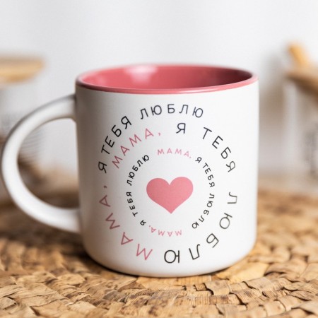 Ceramic mug "Mom", 380 ml, white color-2
