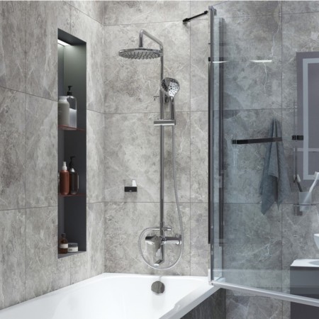 Shower system IDDIS RAY RAYSB3FI06, tropical shower, shower, brass, chromium-1