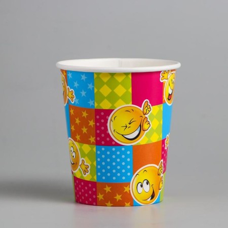A one -time paper glass "Merry Smiley" (250 ml)-1