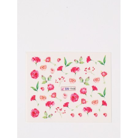 Slider - Nail Design "Pink Waltz", packing 6 pcs, pink/green color-3