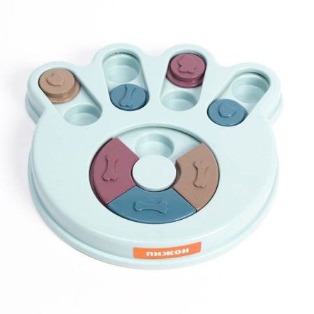 Intellectual toy for treats "paw", 24 x 23.5 x 3 cm, blue-1