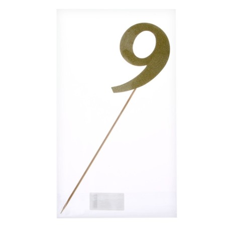 Topper in the cake "Number 9", color gold-2