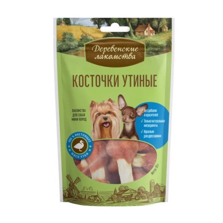 Duck bones "rustic goodies" for dogs mini-rocks, 55 g-1
