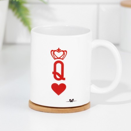 A set of mugs for two, sublimation "King and Queen", 2 circles, 320 ml-1