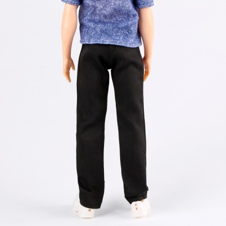 Jeans for puppet men, length - 18 cm, black color-3