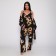 Female set (robe/top/pants), black color, size 48