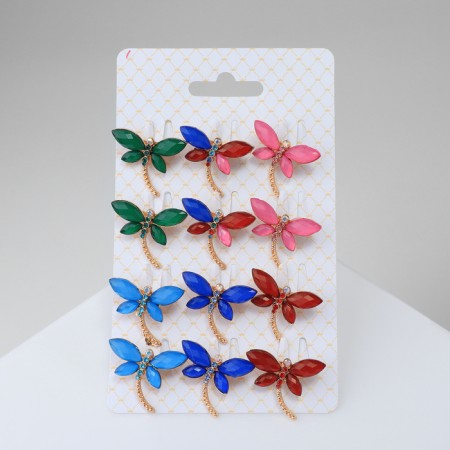 Brooch "Dragonfly", color mix in gold (indivisible packing 12 pcs., Price per pcs.)-2