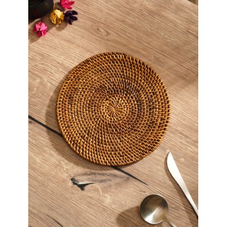 Rug -heading lane round rattan, 20x20x0.5 cm-1