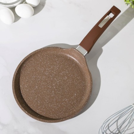 Pancake pan “granite Brown”, D = 22 cm, plastic handle, anti -stick coating, brown color-2