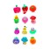 A set of figured erasers 12 pieces in a plastic box mix fruits/berries/vegetables