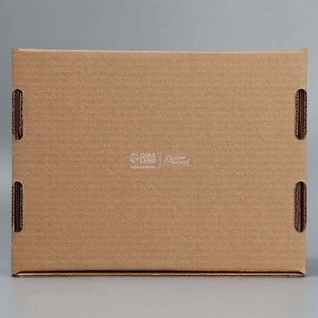 Box a gift team with a window, packaging, "flowers", brown, 27x10x21 cm-3