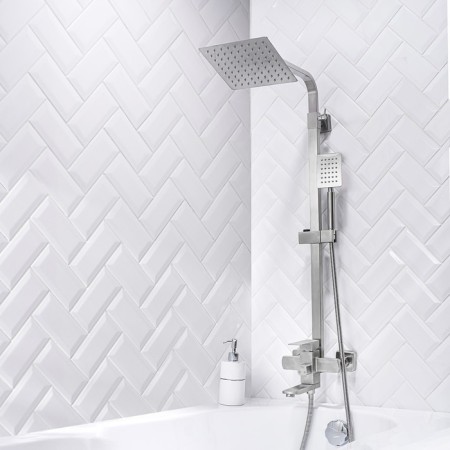 The shower system "RMS" SUS125-009DK, tropical shower, stainless steel, satin-1