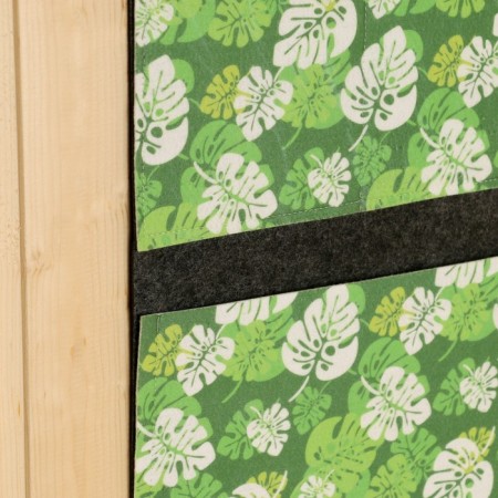 Vertical suspension organizer on eyelets 3 compartments, print green leaves, 30x50 cm, in-1