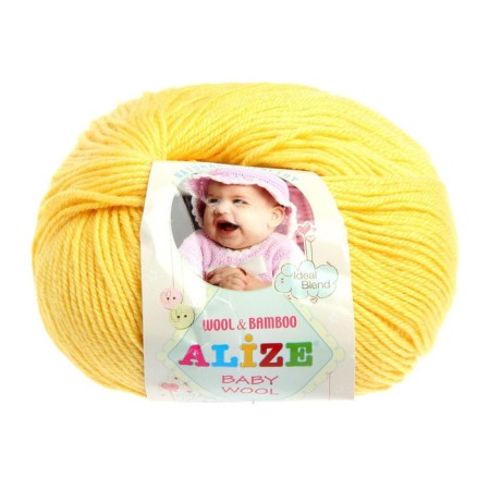 Yarn "Baby Wool" 40% wool, 40% acrylic, 20% bamboo 175m/50g (187 lemon)-3