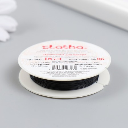 Biser wire "Gamma" 0.4mm. 10 m ± 0.5 m black-1