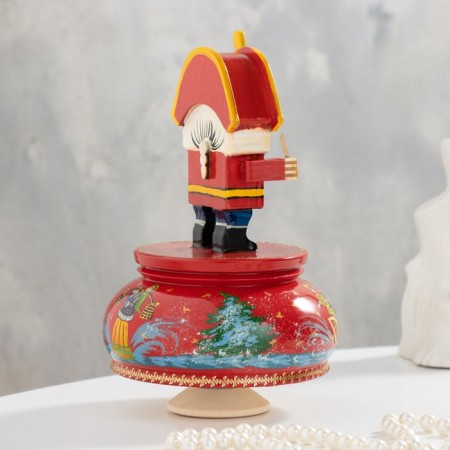 New Year. Musical souvenir "Nutcracker", three red, manual painting-3