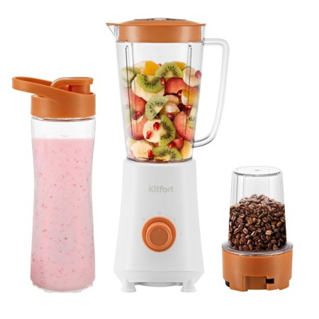 KITFORT KT-3055-1, stationary, 300 W, 1/0.6/0.15 l, 2 speeds, white-orange