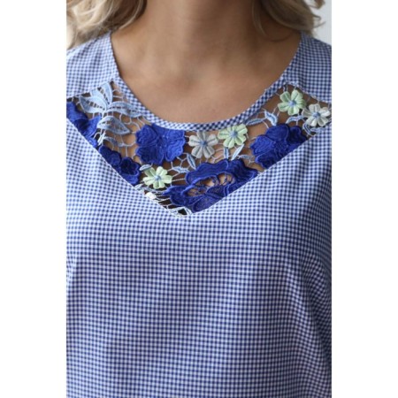 Female blouse, size 56, blue color-6