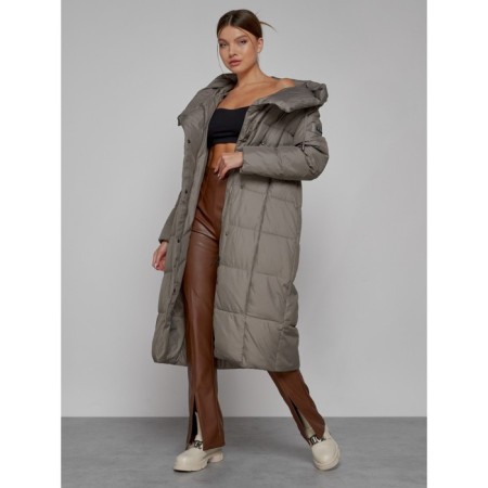 Coat insulated winter female, size 42, brown color-11