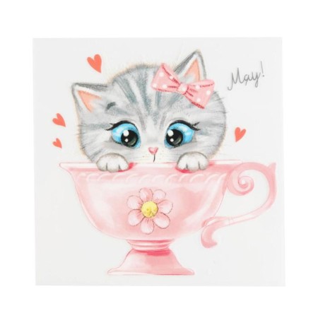 Thermonacle for decorating textile products Children's "Miau!", 14 x 14 cm-2