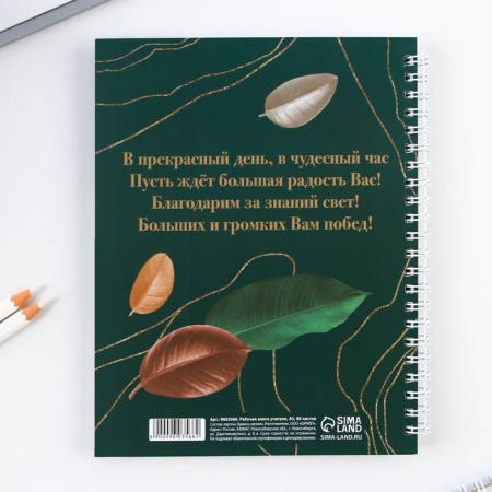 A journal of performance for a year for a teacher, A5 format, 80 sheets, soft cover "Golden Teacher"-16