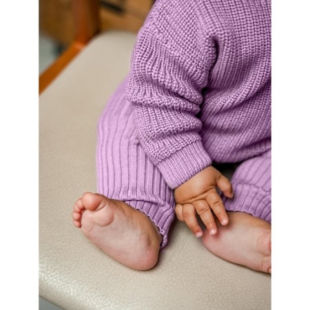 Pants knitted children's amababy pure love comfy, height 86, lilac color-4
