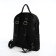 Women's backpack made of artificial leather with lightning, 2 pockets, black color