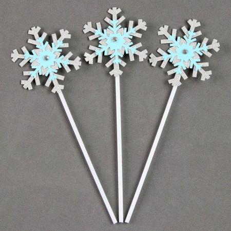 Set for decorating the Cake "Snowflakes", 3 pcs., Blue color