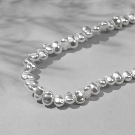 Plastic beads on the “Pearls” threads 0.7 × 0.5 × 0.4 cm, (set of 170 beads), white color-2