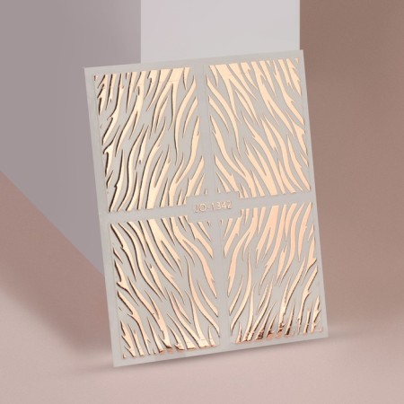 Zebra nail stickers, foil, pink gold color