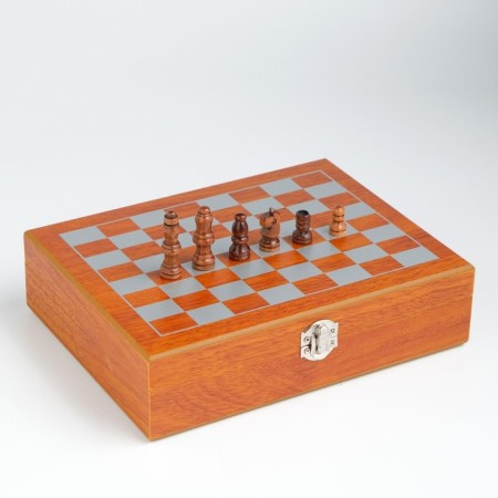 Set 6 in 1: Flaw 8 OZ, glass, funnel, cubes 5 pcs, cards, chess, 18 x 24 cm-3