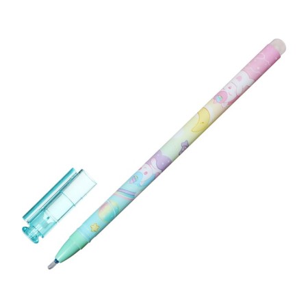 Gel pen with erased ink, blue rod, unicorn building, mix-1