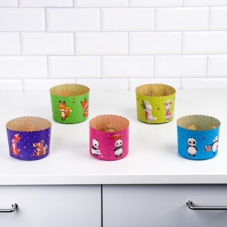 Paper form for cupcake, Maffin and Kulich "Beasts" 110x85mm (1900 pcs in cor.)-1